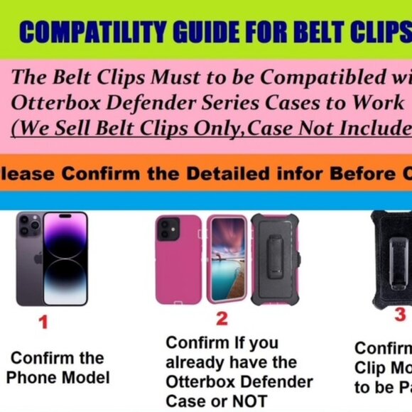 2 Pack Belt Clip Holster Replacement for Otterbox iPhone 5/5S/SE Defender Case - Picture 2 of 14